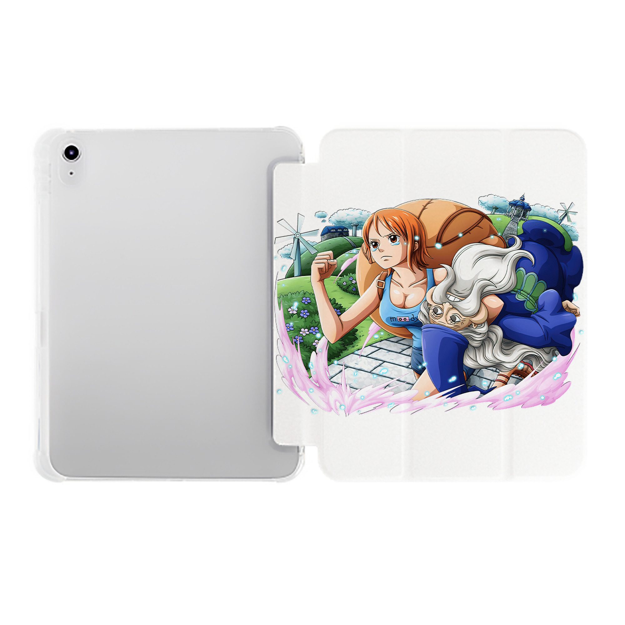 （画像用） ワンピース ナミ ONE PIECE Nami IPad ケース ペン収納付き 三つ折りスタンド PUレザー×シリコン 対応機種9.5/10.5/10.9インチ